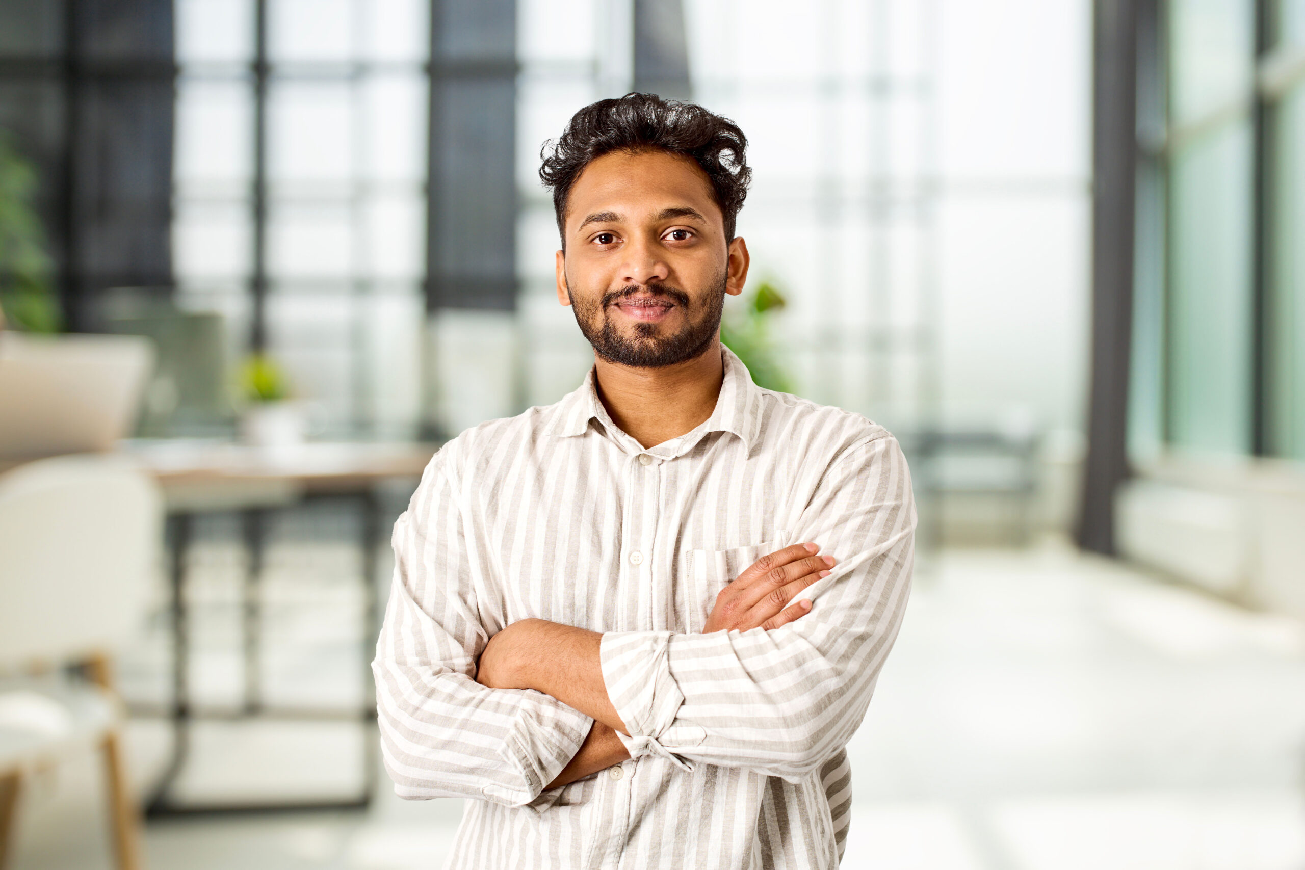 Business office without people with blurred bokeh background